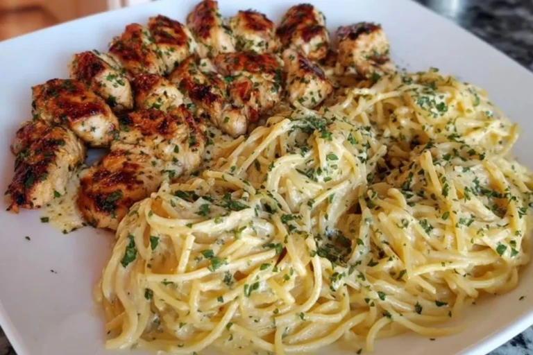 Creamy Garlic Parmesan Chicken with Cheesy Spaghetti 1