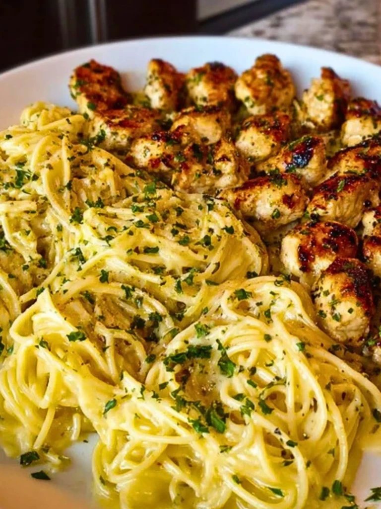Creamy Garlic Parmesan Chicken with Cheesy Spaghetti 2