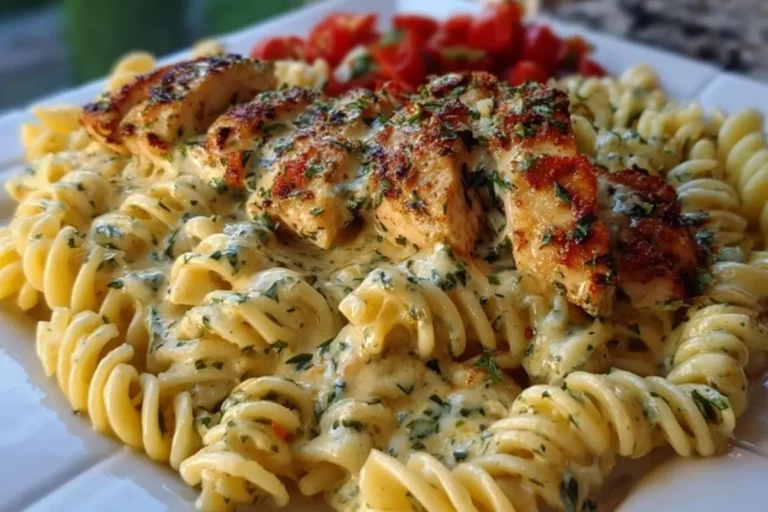 Creamy Garlic Parmesan Chicken with Cheesy Twisted Pasta 1