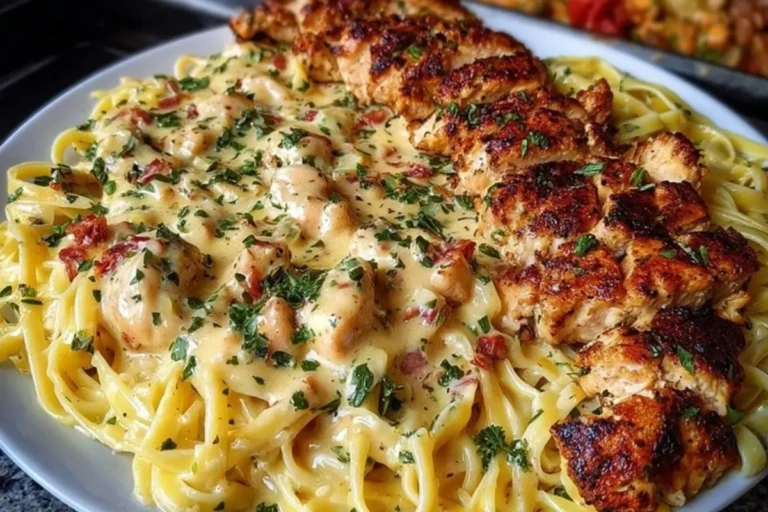 Creamy Mozzarella Chicken Linguine in Garlic Cajun Butter 1