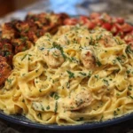Creamy Velveeta Chicken Fettuccine with Garlic Cheese Sauce 1