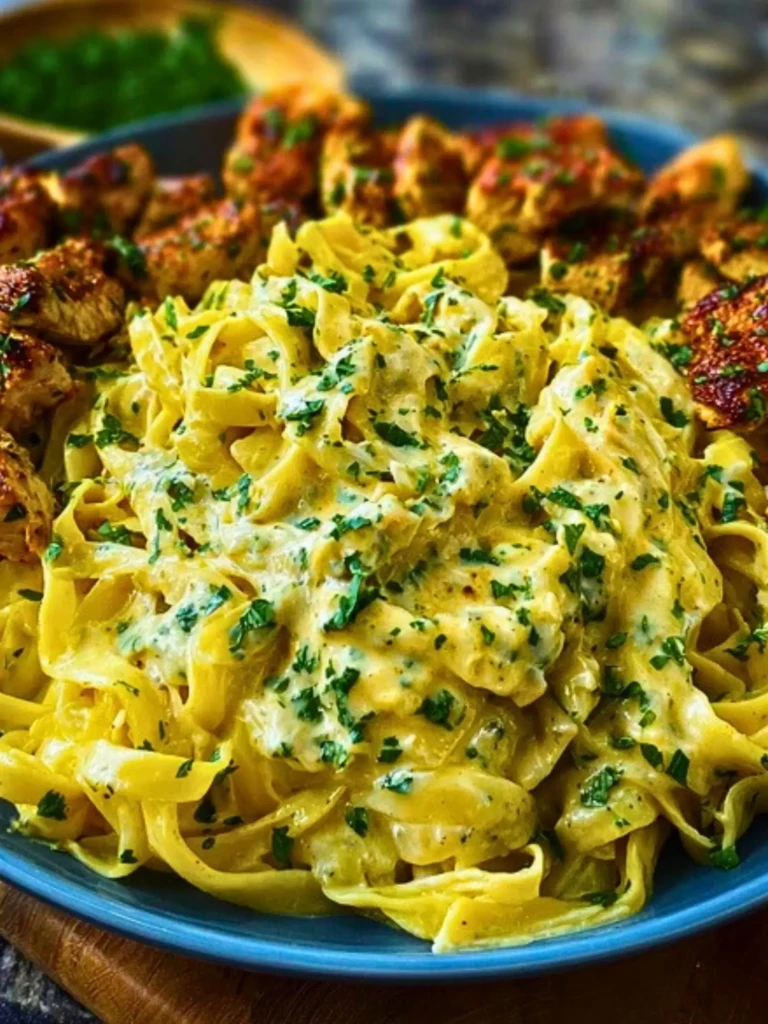 Creamy Velveeta Chicken Fettuccine with Garlic Cheese Sauce 2