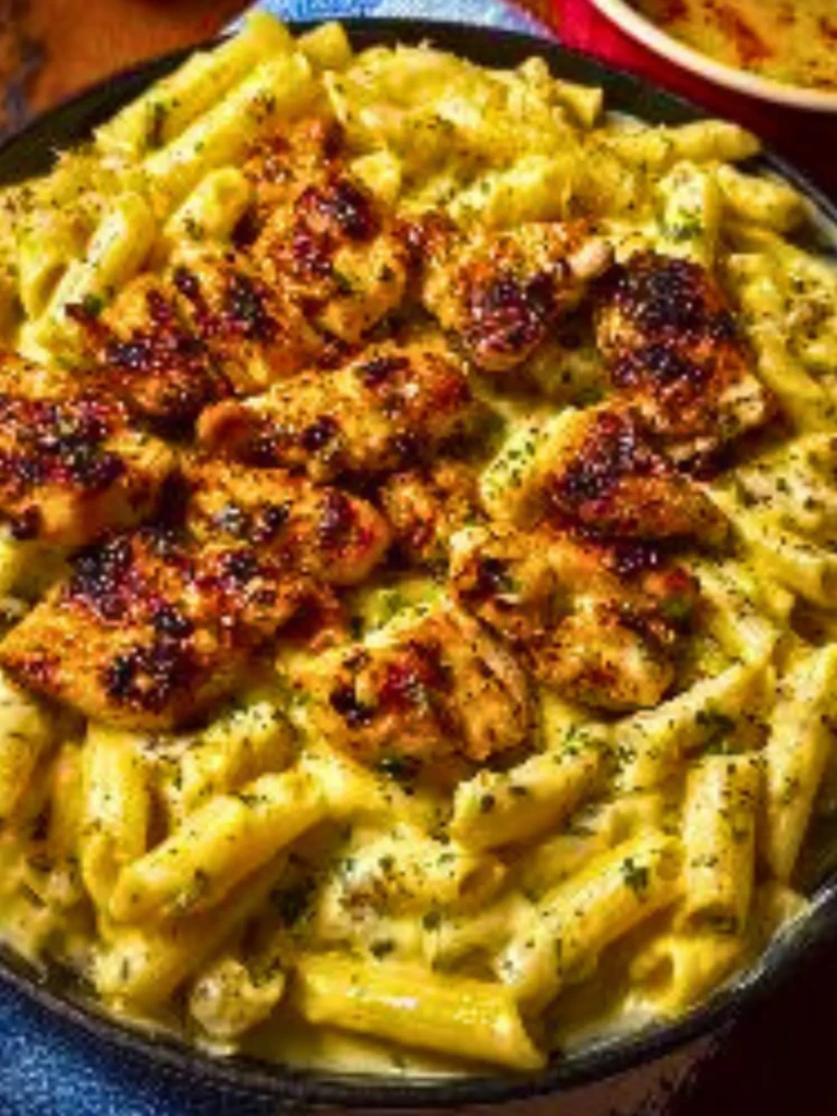 Creamy Velveeta Chicken Penne in Garlic Butter Parmesan Sauce 2