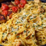 Creamy Velveeta Chicken Spaghetti with Mozzarella Garlic Cheese Sauce 1