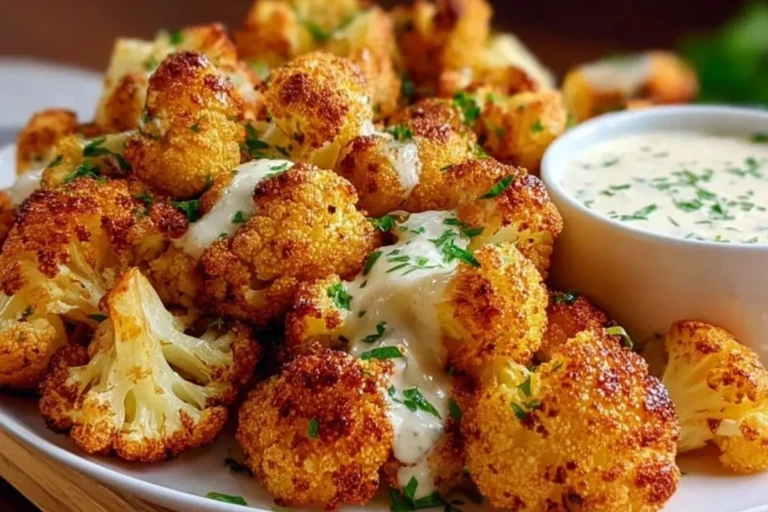 Crispy Baked Cauliflower Bites with Garlic Sauce 1