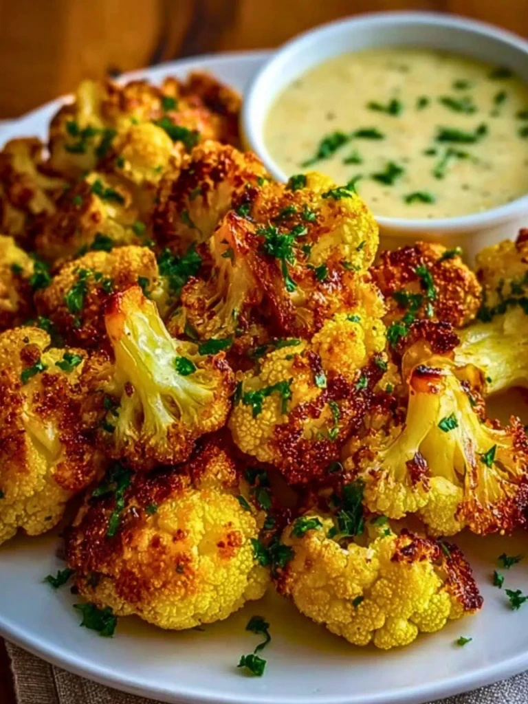Crispy Baked Cauliflower Bites with Garlic Sauce 2