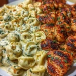 Easy Creamy Velveeta Chicken Tortellini with Mozzarella Garlic Sauce One-Pot Dinner 1