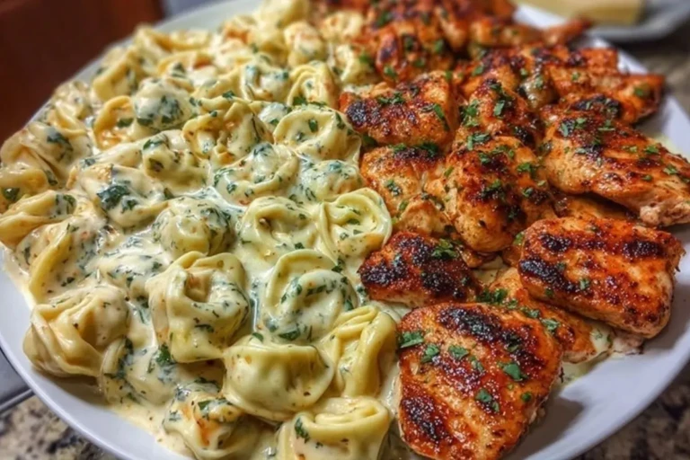 Easy Creamy Velveeta Chicken Tortellini with Mozzarella Garlic Sauce One-Pot Dinner 1