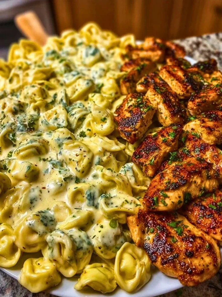Easy Creamy Velveeta Chicken Tortellini with Mozzarella Garlic Sauce One-Pot Dinner 2