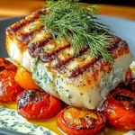 Grilled Cod with Roasted Tomatoes & Creamy Dill Sauce 1
