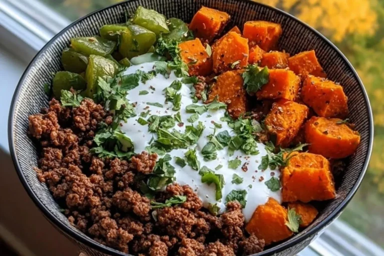 Ground Beef Sweet Potato Power Bowl 1
