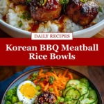 Korean BBQ Meatball Rice Bowls Pin