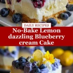 No-Bake Lemon dazzling Blueberry cream Cake Pin