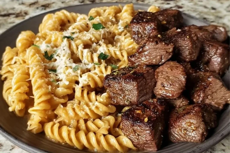One-Pan Steak Bites & Cheesy Garlic Butter Noodles 1