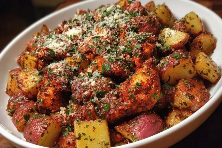 Oven-Roasted Cajun Chicken and Garlic Potatoes with Parmesan 1
