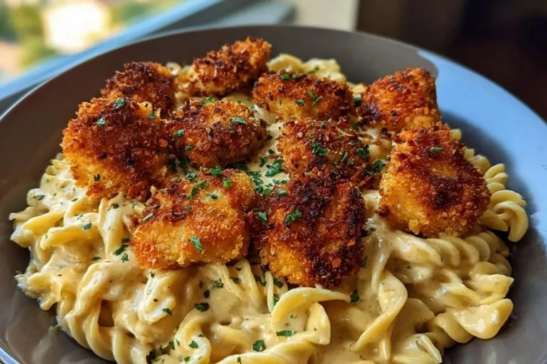 Parmesan Crusted Chicken Bites & Smoked Cajun Alfredo Gemelli 1