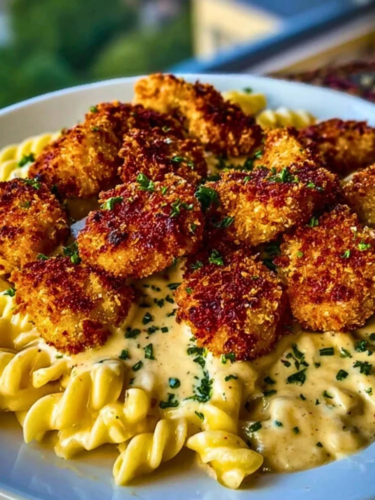 Parmesan Crusted Chicken Bites & Smoked Cajun Alfredo Gemelli 2