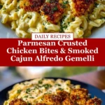 Parmesan Crusted Chicken Bites & Smoked Cajun Alfredo Gemelli Pin