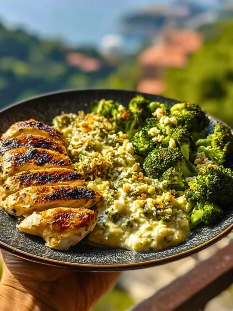 Pesto Chicken Alfredo with Spicy Feta Cream & Parmesan Broccoli Crunch 2
