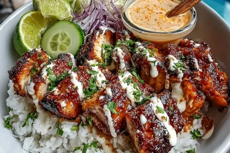 Sweet Chili Chicken Bowl with Coconut Lime Drizzle 1