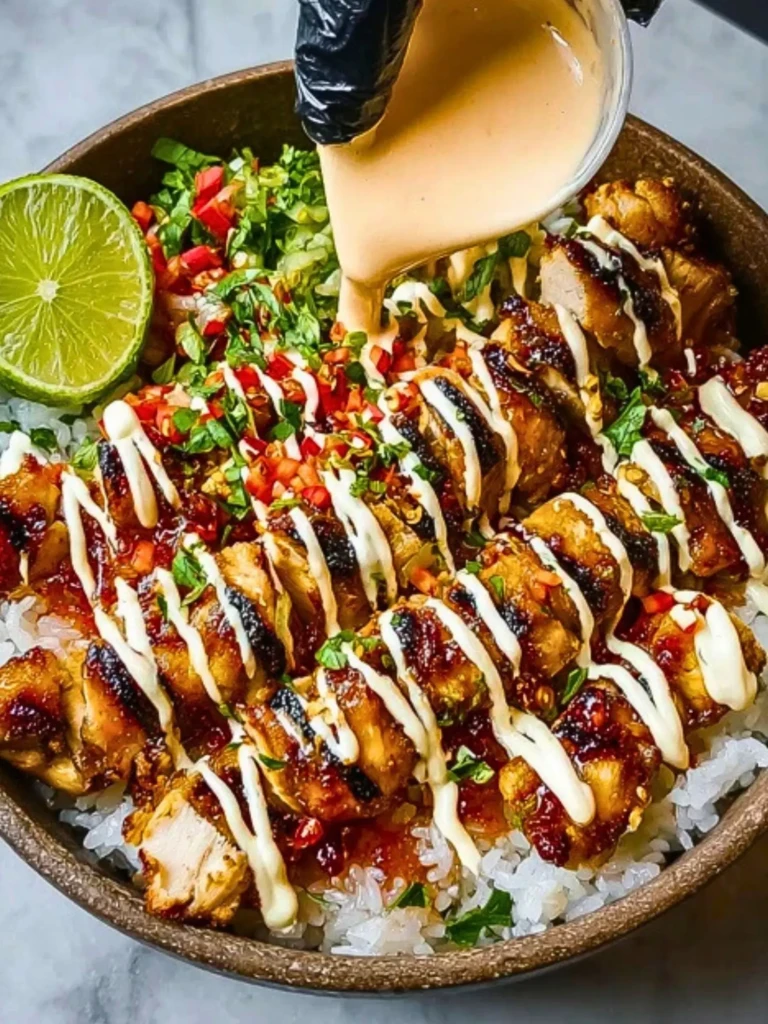 Sweet Chili Chicken Bowl with Coconut Lime Drizzle 2
