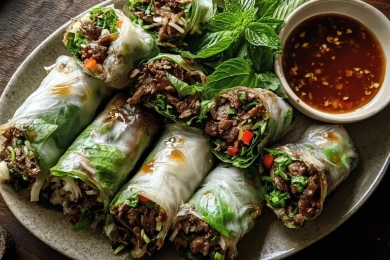Thai Basil Beef Rolls 1