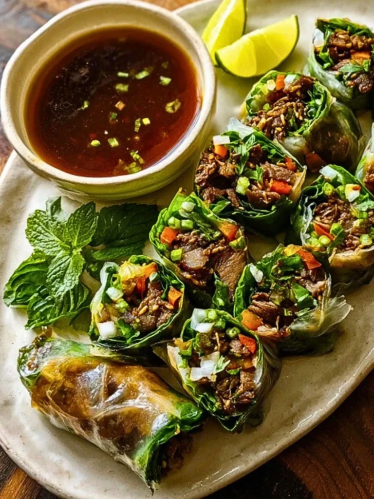 Thai Basil Beef Rolls 2
