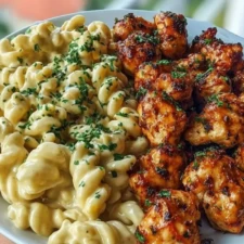 The Best Garlic Butter Chicken Bites with Spicy Cajun Alfredo Recipe
