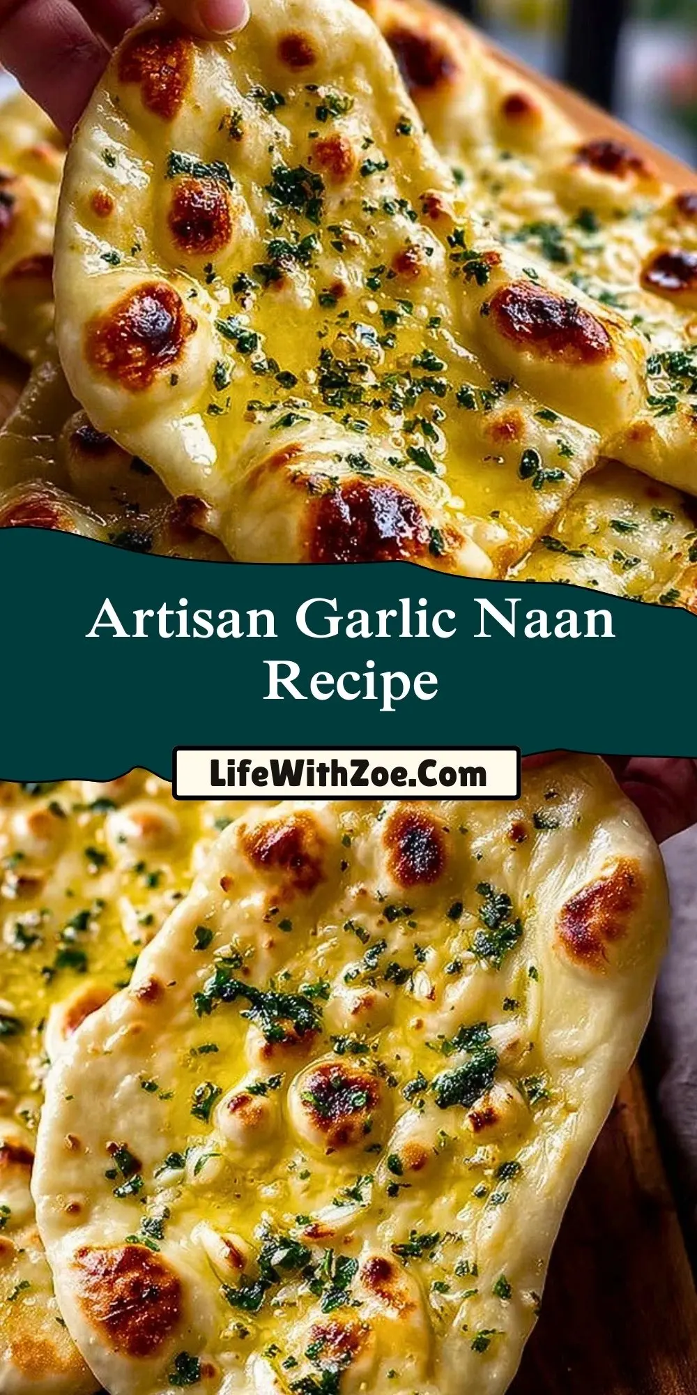 Artisan Garlic Naan Recipe Pin 1
