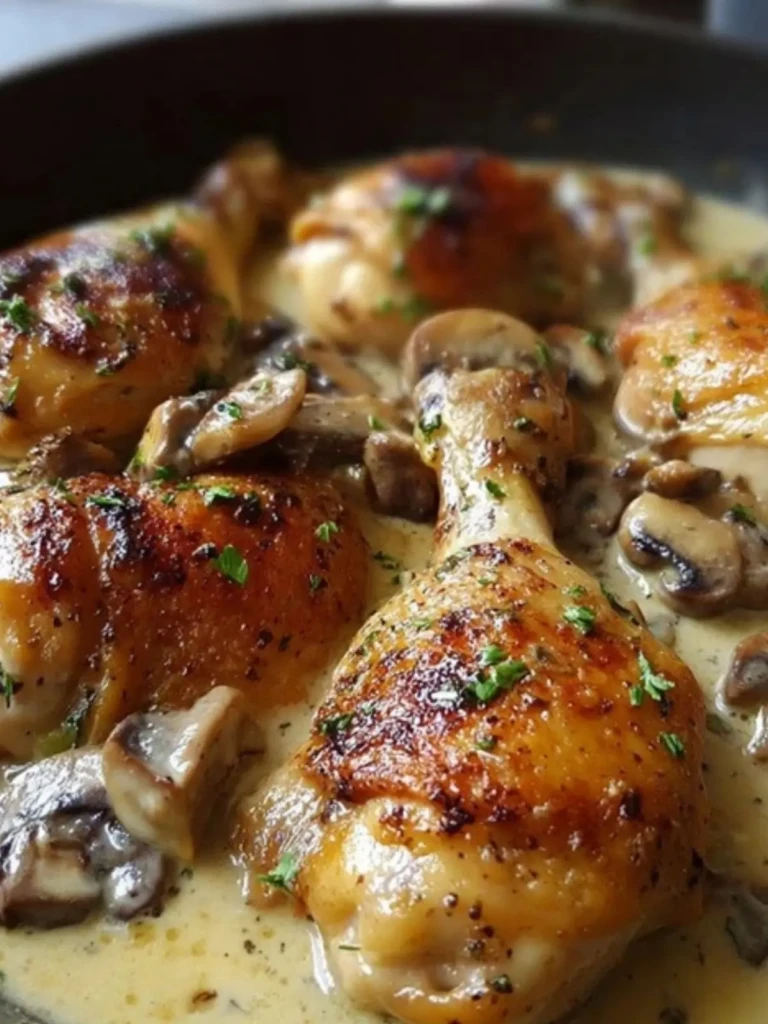 Baked Chicken Legs with Cream of Mushroom Sauce 2