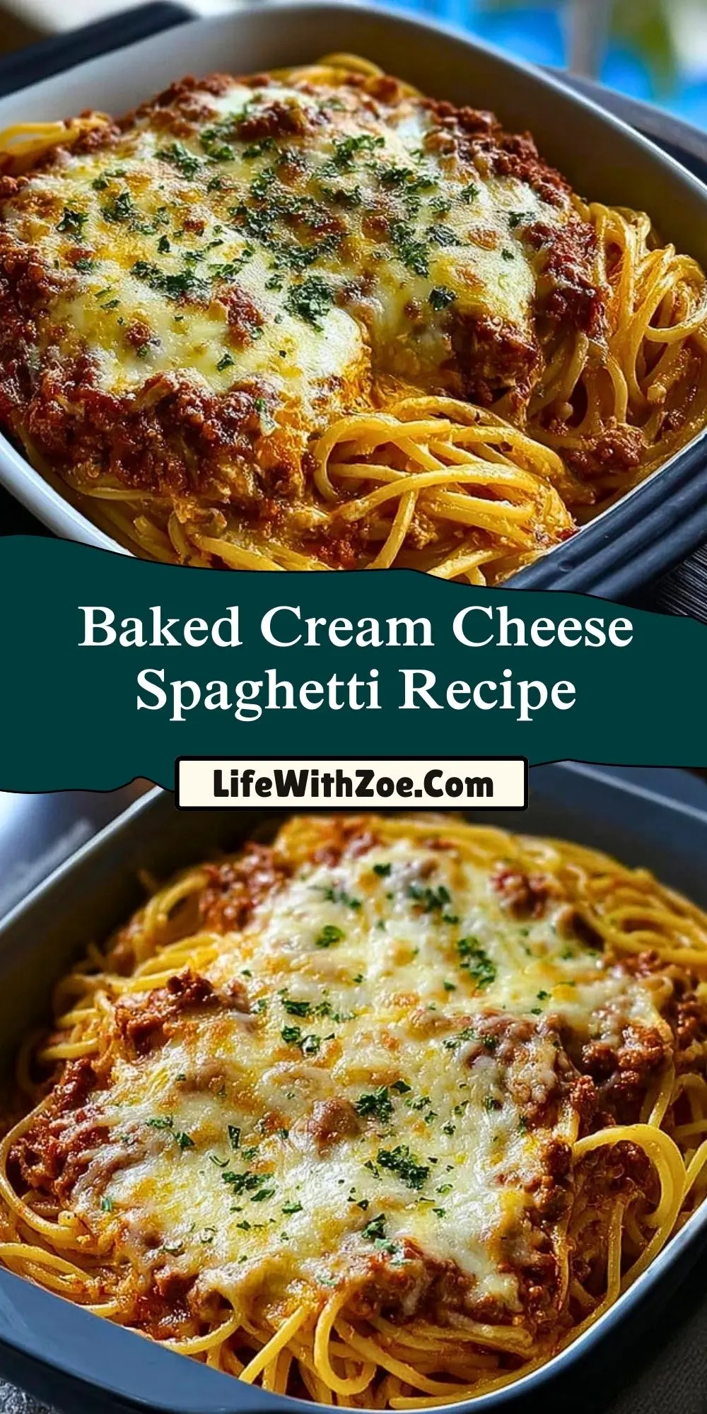 Baked Cream Cheese Spaghetti RecipePin 1