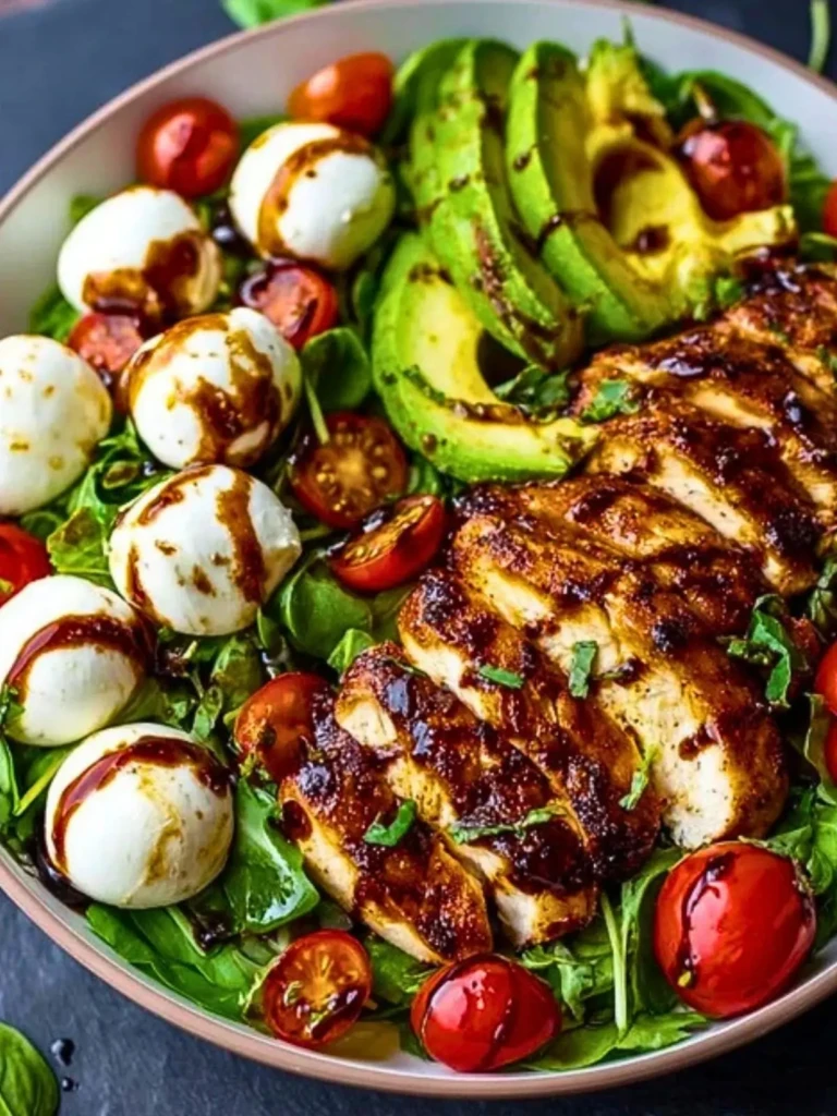 Baked Marinated Chicken Salad with Mozzarella and Balsamic Vinaigrette (1)