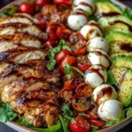 Baked Marinated Chicken Salad with Mozzarella and Balsamic Vinaigrette