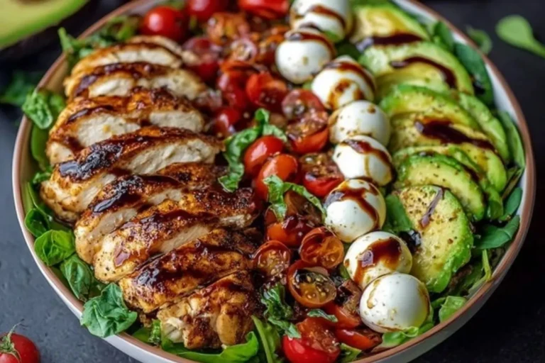 Baked Marinated Chicken Salad with Mozzarella and Balsamic Vinaigrette