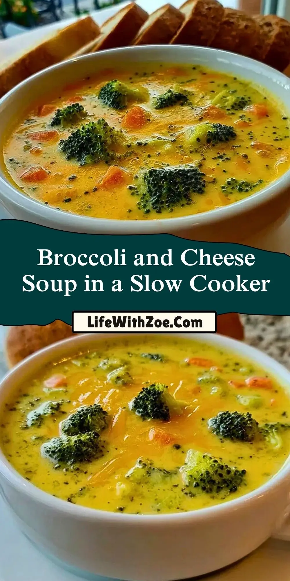 Broccoli and Cheese Soup in a Slow Cooker Pin 1