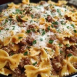 Cajun Cream Cheese Alfredo Bowties with Spiced Ground Beef 1