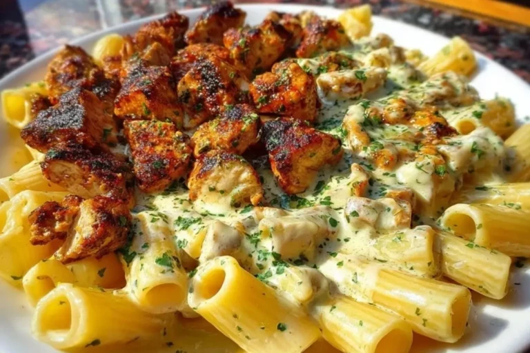 Cajun Garlic Butter Chicken Rigatoni in Cheesy Alfredo Sauce 1