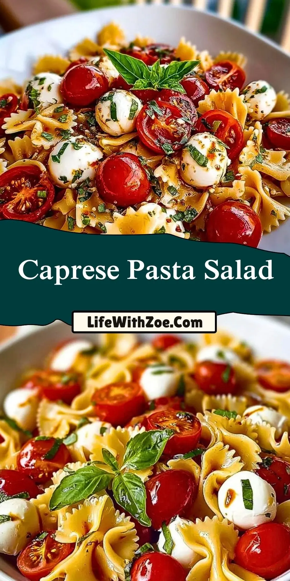 Caprese Pasta Salad Pin 1