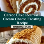 Carrot Cake Roll with Cream Cheese Frosting Recipe Pin 1