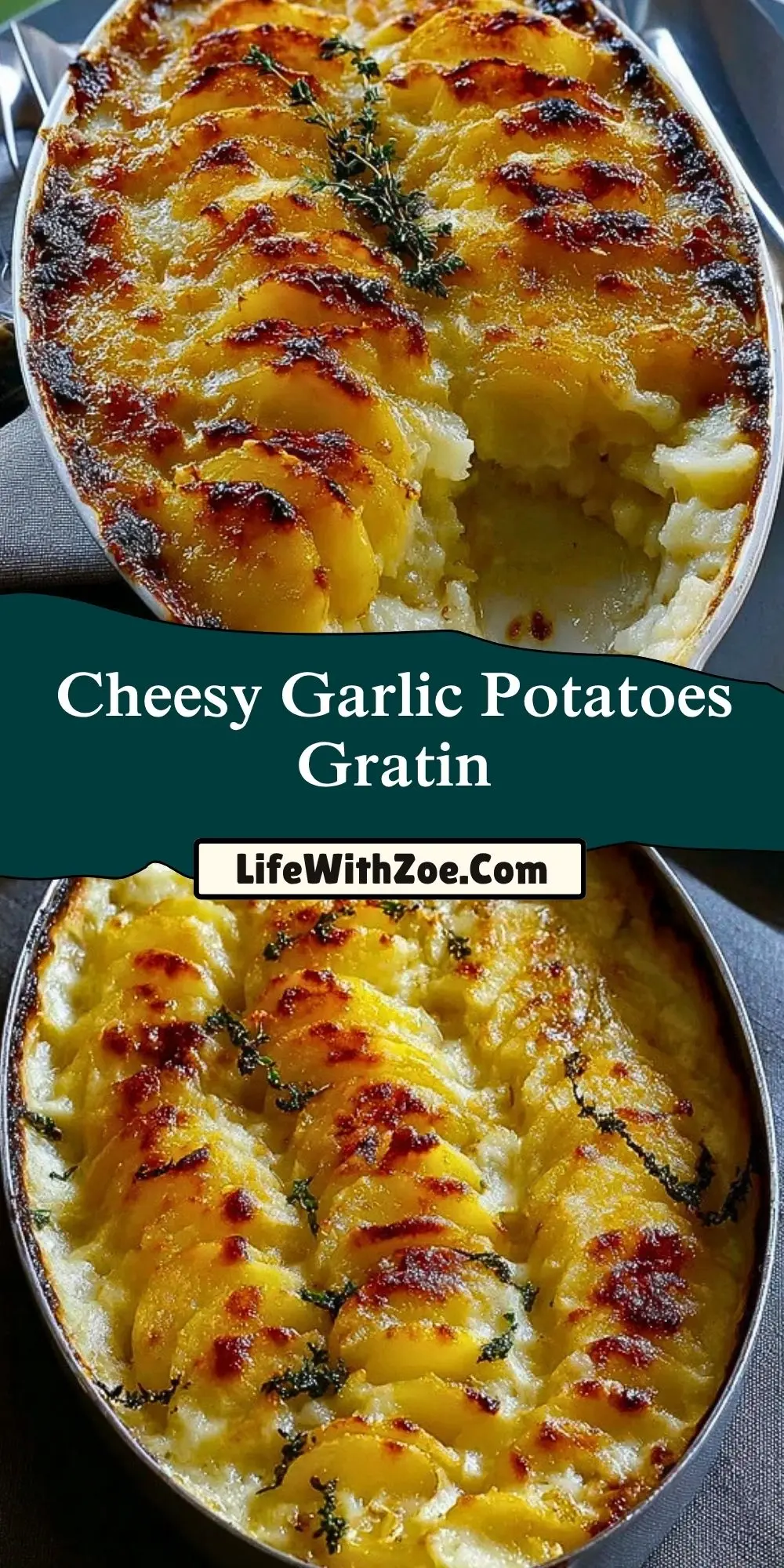 Cheesy Garlic Potatoes Gratin Pin 1