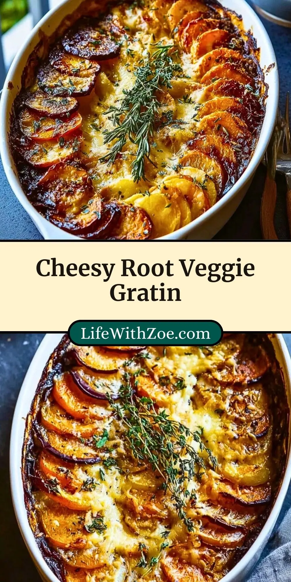Cheesy Root Veggie Gratin Pin 2