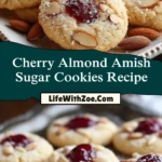Cherry Almond Amish Sugar Cookies Recipe Pin 1
