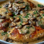 Chicken and Mushroom Skillet in a Creamy Asiago and Mustard Sauce 1