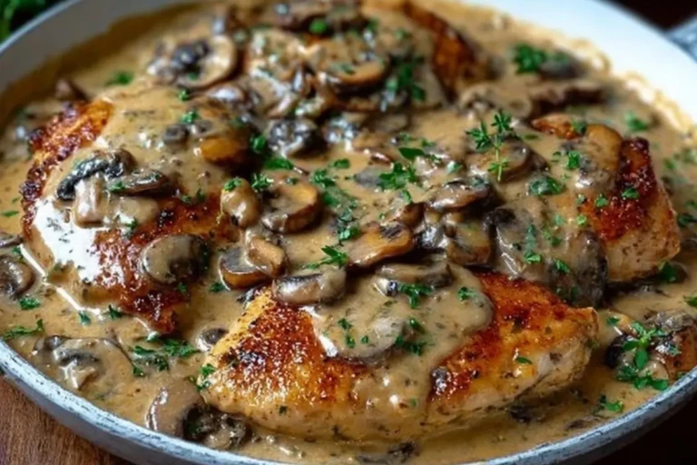 Chicken and Mushroom Skillet in a Creamy Asiago and Mustard Sauce 1