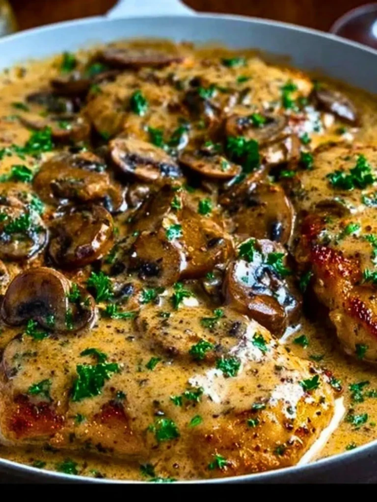 Chicken and Mushroom Skillet in a Creamy Asiago and Mustard Sauce 2