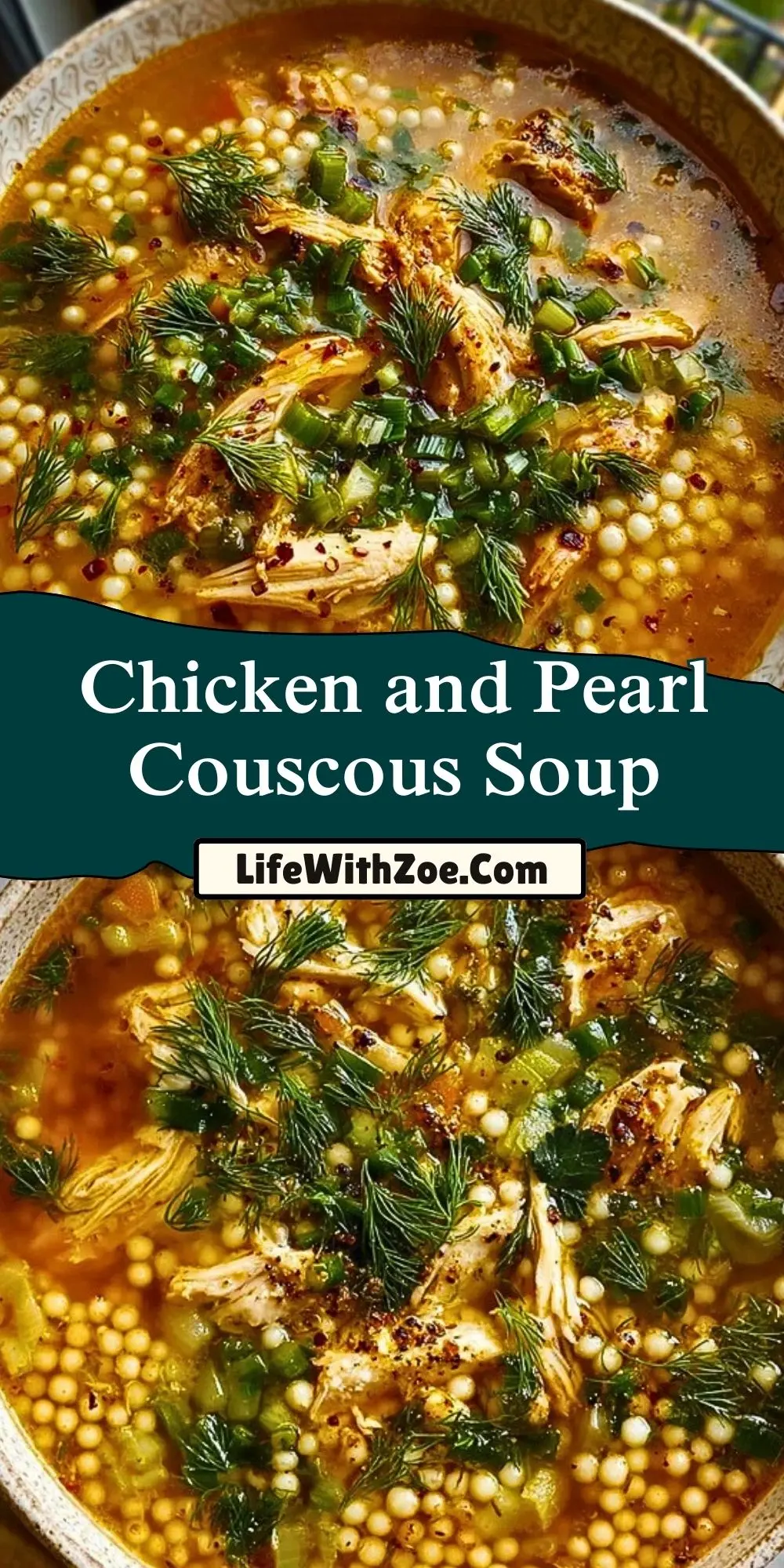 Chicken and Pearl Couscous Soup Pin 1