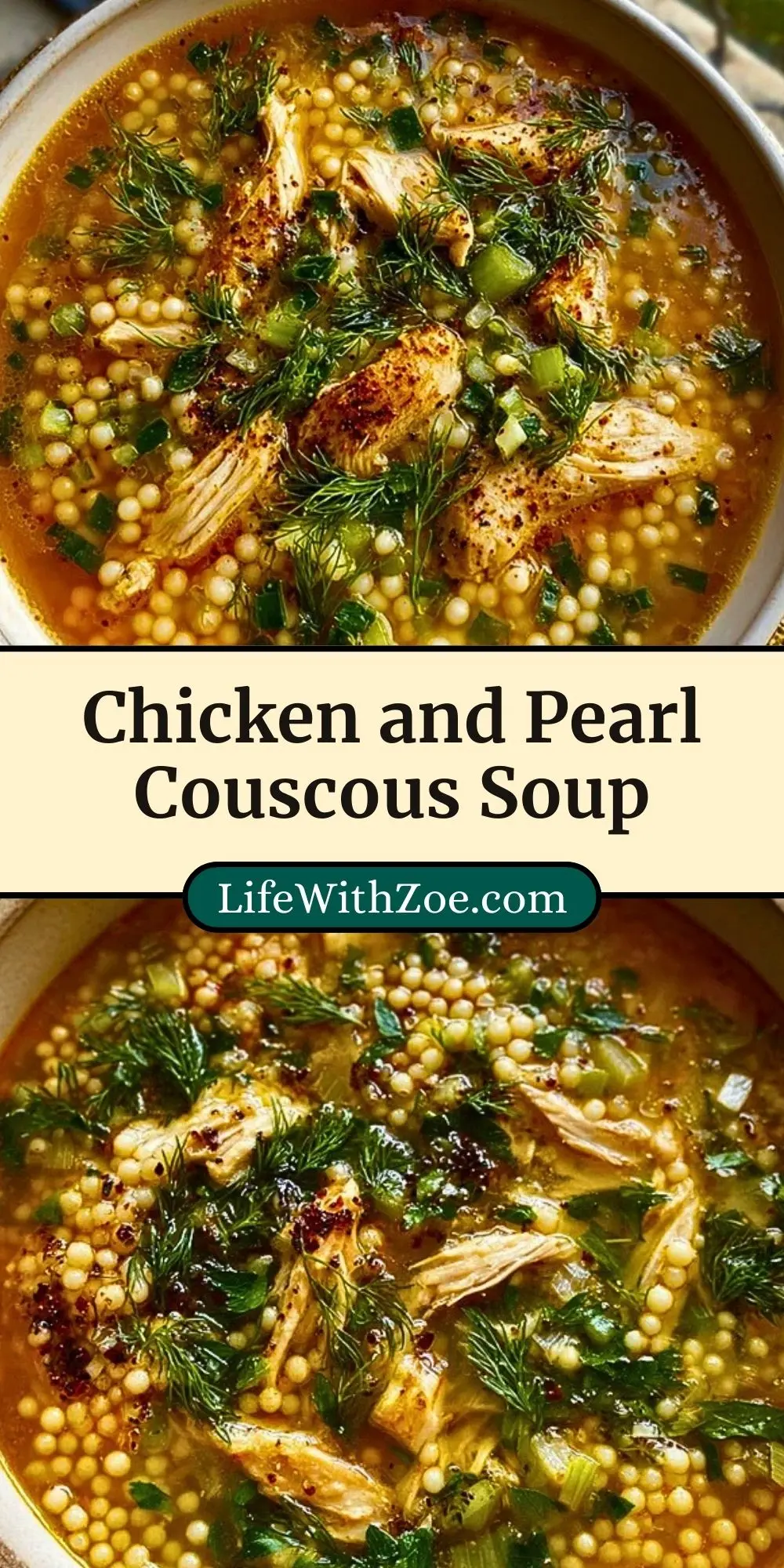 Chicken and Pearl Couscous Soup Pin 2