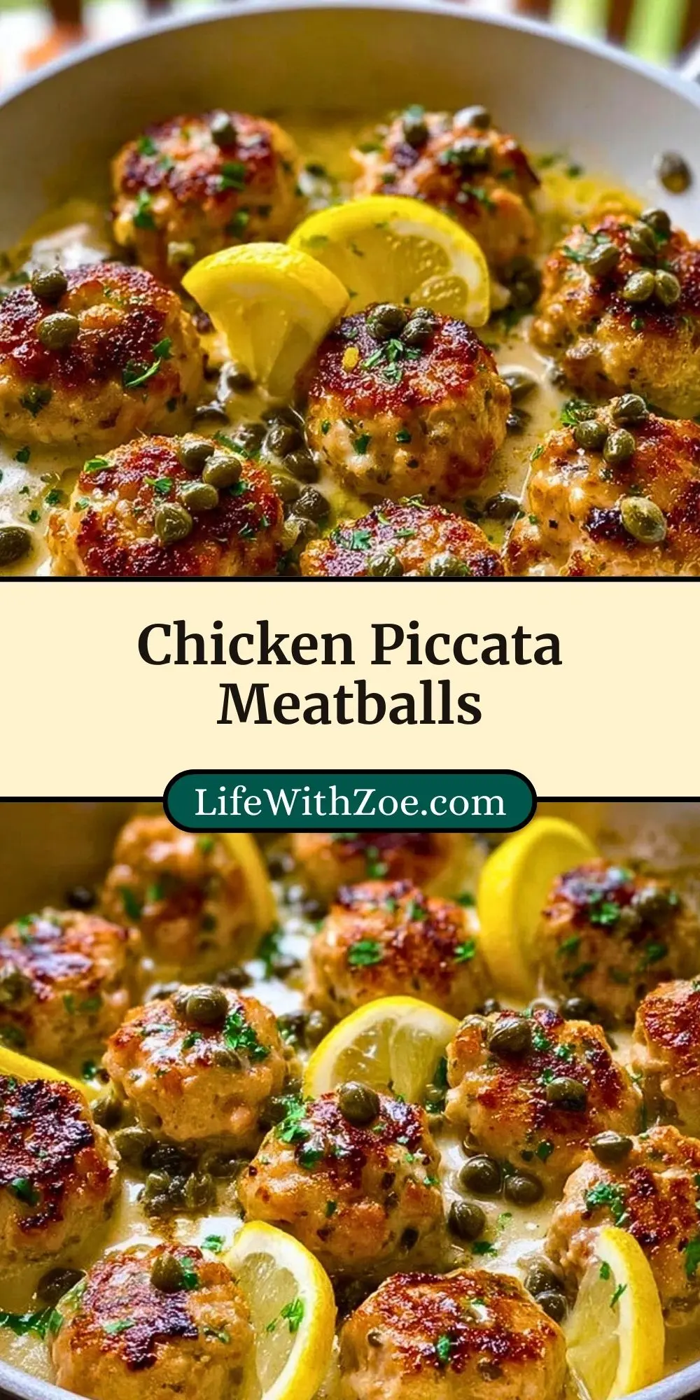 Chicken Piccata Meatballs Pin 2