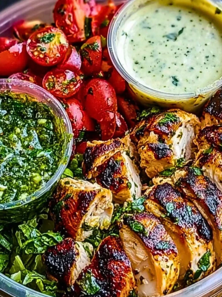 Chimichurri Grilled Chicken Bowl with Garlic Sauce 2