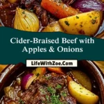 Cider-Braised Beef with Apples & Onions Pin 1